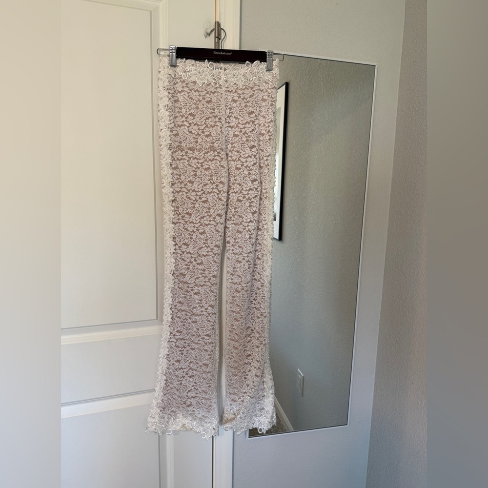 Boys Lie Rose Reverie x Yung Reaper Bottom White Lace Pearl Flare Pant - Picture 3 of 8